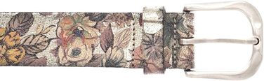 Жіночий ремінь VANZETTI з квітковим принтом, ширина 3.5 см, розмір 80-105 см, колір: золотий металік / багатоколір