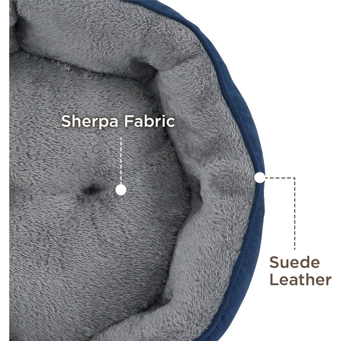 Ліжко для котів BEDSURE, 63x53x20 см, Navyblau (темно-синій), з подушкою, для котів та маленьких собак