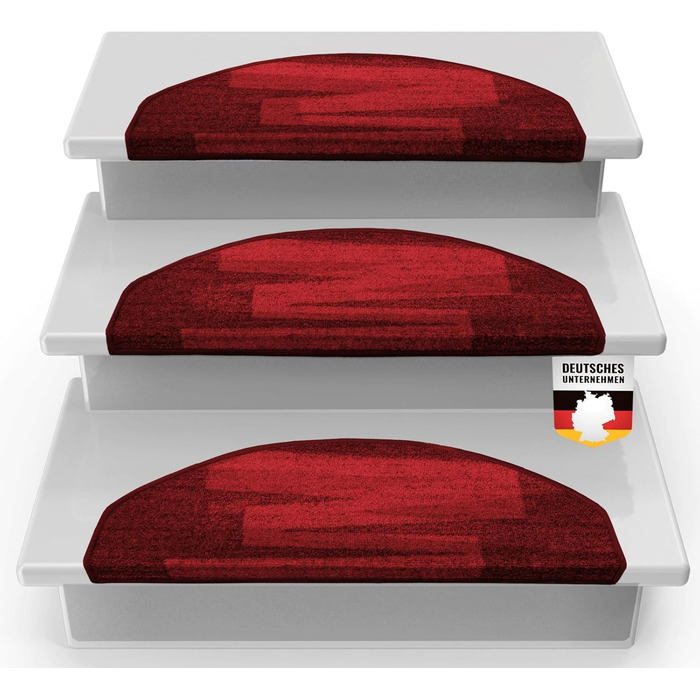 Casa Pura килимки на сходи самоклеючі напівкруглі червоні 15 шт. 65 x 23,5 см, сучасний дизайн | Casa Pura Via Veneto