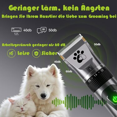 Професійна машинка для стрижки собак та котів Leise, бездротова, 2 швидкості, чорна