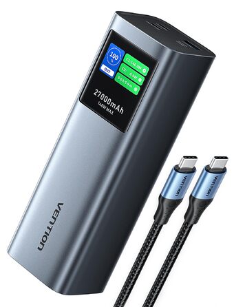 Power Bank VENTION 27000 mAh 140W з PD3.1: зарядка для ноутбуків, iPhone, iPad, Galaxy | FKE-EU