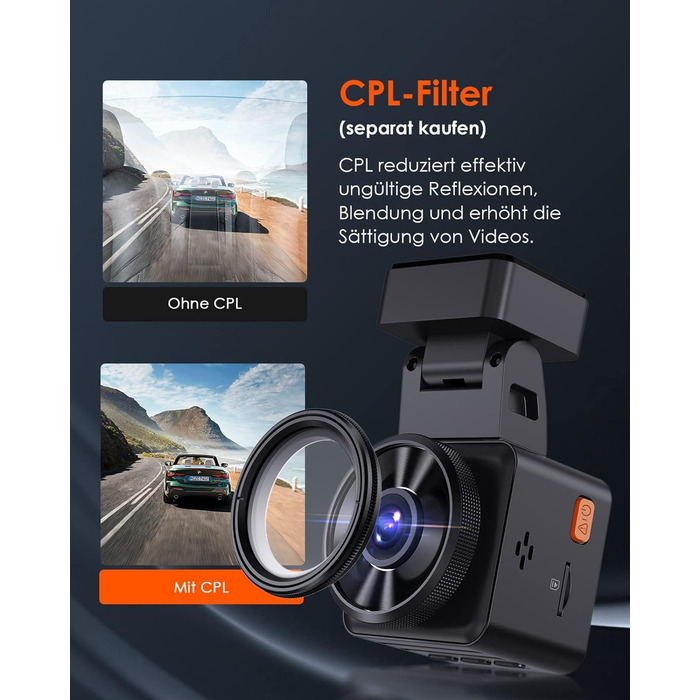 VANTRUE E1 Lite Mini Dashcam: відеореєстратор для авто з WiFi, 1080P HDR, 30fps, GPS, G-Sensor, нічне бачення, паркувальний режим, 160°