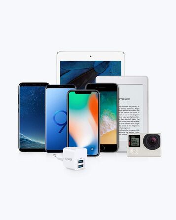 Anker PowerPort Mini: Двопортовий мережевий адаптер, компактний, 2.5A, для iPhone, iPad, Galaxy та інших пристроїв (білий)