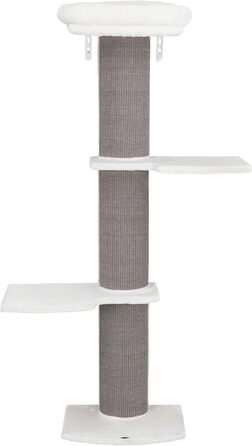 TRIXIE Cat Tree Acadia 160 cm in white/grey – multi-level cat tree with cosy lounging areas and wall mounting, comfortable & stable – 44073