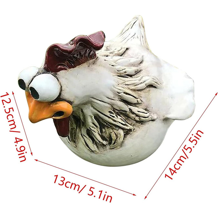 D-Rings Chicken Ceramic Garden Decoration, Chicken Decoration, Garden Statues, Outdoor Decoration, Ornament, Garden Statue, Decorative Garden Figure, Chicken Garden Stake, Backyard for Outdoors