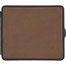 V.H. 1912 VOM HOFE MANUFACTORY Cigarette Case Genuine Leather, Handmade in Germany, Dark Brown, 85mm - Case, Cigarette Box
