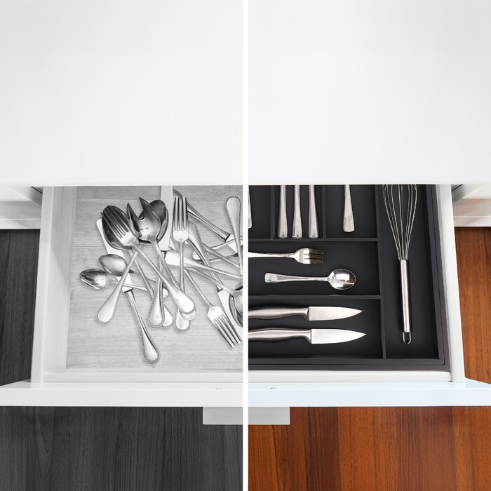 Relaxdays Extendable Bamboo Cutlery Box