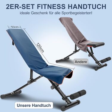 Набір спортивних рушників 2 шт. 120x50 см з кишенею на блискавці, мікрофібра, для тренажерного залу, швидка сушка, для тренувань, кемпінгу, подорожей (темно-синій-жовтий)