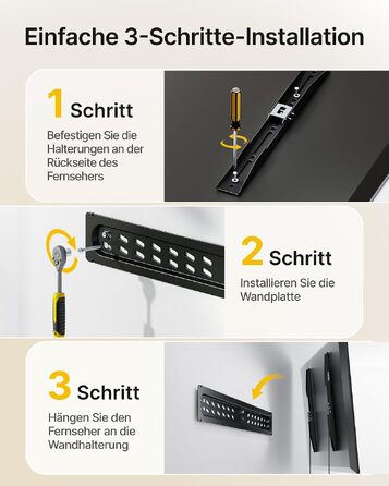 Настінний кронштейн для телевізора monTEK Ultra Slim (43–95 дюймів), фіксований, до 68 кг, VESA 800x400 мм