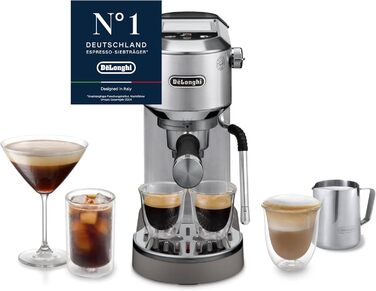 Еспресо-кавомашина De'Longhi Style EC 685.B Dedica 2025 з професійним капучинатором, 15 см, для кави та ESE Pads
