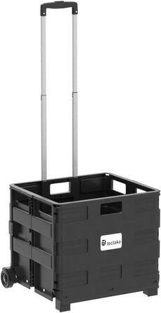 Складаний візок для покупок Tectake Shopping Trolley, сумка-шопер на колесах для продуктів та кемпінгу, чорний (45,75 л)