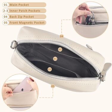 Сумка жіноча BROTOU через плече зі шкіри, чорна крос-боді з широким ременем та відділеннями для карт