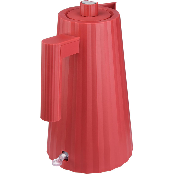 Alessi Plissé Red Electric Kettle - 1.7L, 2400W, Thermoplastic Resin, European Plug