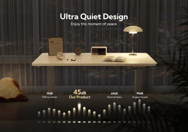 Електричний регульований стіл Claiks 120x60 см, білий, письмовий стіл зі змінною висотою, стіл для роботи стоячи та сидячи