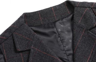 Чоловіча жилетка в клітинку 'Риб'яча клітка' - костюмна жилетка, чорна, розмір XXL
