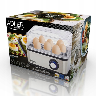Електрична яйцеварка ADLER AD4486, сріблястий/сірий