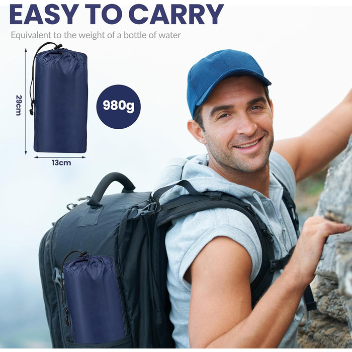 Саморозгортальний килимок Isomatte 8 см, Ultraleicht з подушкою та насосом для ніг, 198 x 68 см, портативний, компактний, для кемпінгу, подорожей, піших прогулянок