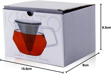 Kinto Unitea One Touch Teapot made of stainless steel, heat-resistant glass teapot with stainless steel infuser in the lid (Japan Import) (850ml, Silver)