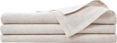 DAPU Linen Tablecloth, 100% French Natural Linen Rectangular Tablecloth 140×220cm (Natural Linen, 140 x 220 cm)