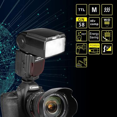 Спалах VK700II для Canon EOS: 60D, 70D, 80D, 6D, 7D та інші DSLR камери