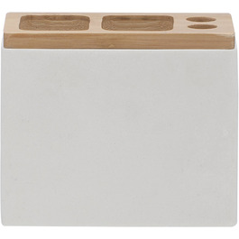 Підставка для електричної зубної щітки Sealskin Grace, органайзер для щітки, насадок та пасти, полирезин, білий, 6 x 12.3 x 10.2 см