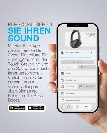 Бездротові накладні навушники JLab JBuds LUX ANC з активним шумопоглинанням, Bluetooth, колір: білий (Wolkenweiß)