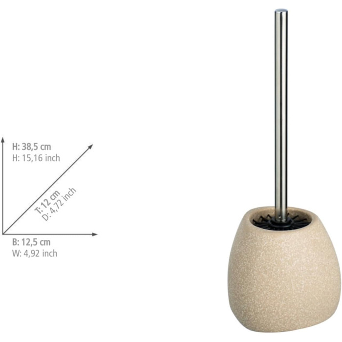 Набір для туалету WENKO Mod. Pion, бежевий: тримач щітки та щітка для унітазу з змінним насадком