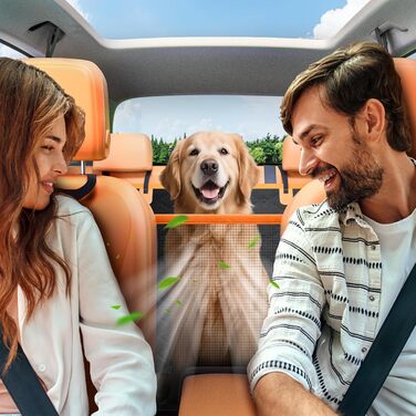 Joejoy Car Seat Cover for Dogs - Waterproof & Scratch-Resistant Back Seat Cover with Hard Bottom & Safety Belt - Black