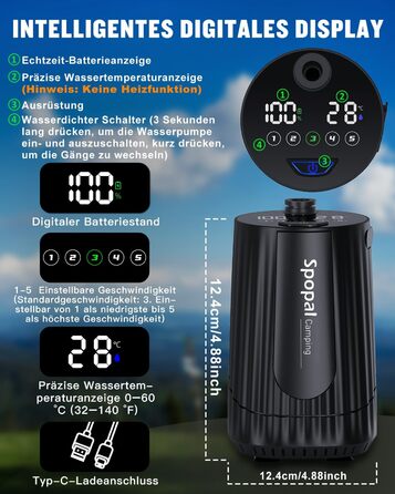 Портативна душова кабіна для кемпінгу з акумулятором 10000mAh та 20л баком. Комплект для відпочинку на природі, в авто та для миття тварин