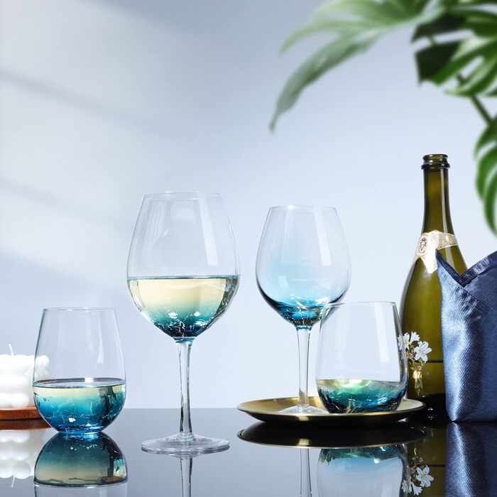 Кришталеві келихи Joeyan Elegante з блакитним ефектом 