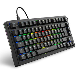 Sharkoon Skiller SGK25 RGB – ігрова клавіатура, 75% layout, Hot Swap, перемикачі Huano RED, чорна