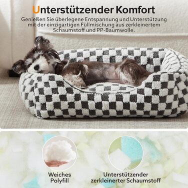 FURTIME Dog Bed - Large Dogs, Non-Slip Dog Beds, Washable Dog Basket, Anti-Anxiety Plush Dog Bed, Suitable for Large Labrador Retrievers, German Shepherds, 89×63×23 cm