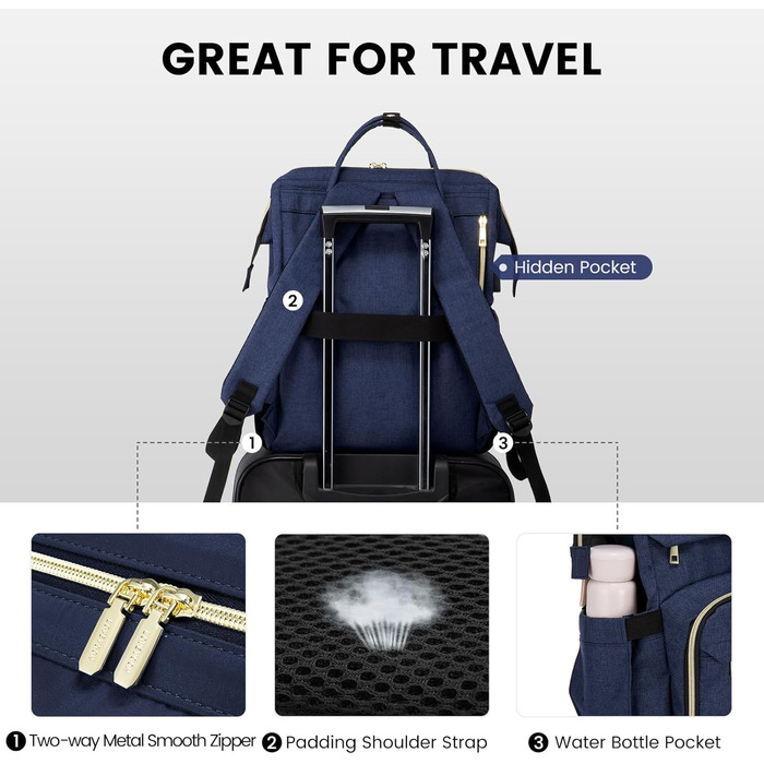 LOVEVOOK Рюкзак для жінок, шкільний/університетський, водонепроникний, з USB-портом, для роботи, подорожей, 17