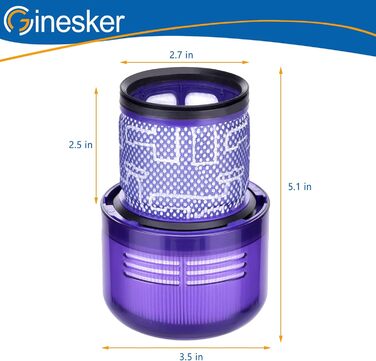 Фільтри для пилососа Dyson V7 V8: комплект 2 шт. HEPA, замінні, для моделей Animal та Absolute (# DY-96566101, DY-96747801)