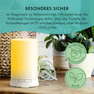 Ультразвуковий аромадифузор The Body Source - зволожувач повітря з 7 кольорами LED-підсвічуванням та таймером. Електрична аромалампа для ефірних олій. Ароматерапія для дому, офісу, спа. Об'єм 100 мл