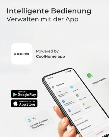 Турбовентилятор CF2401 з пультом керування та додатком: тихий підлоговий вентилятор з таймером та LED-підсвіткою, дитяча безпека, чорний, 102 см