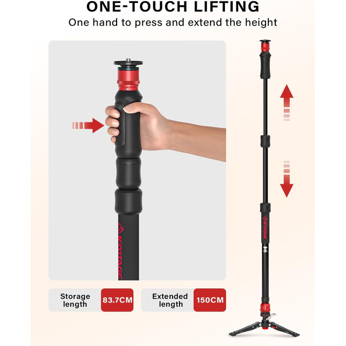 Однонога штатив iFootage Cobra 3 C180F-P з карбону, 181 см, до 8 кг
