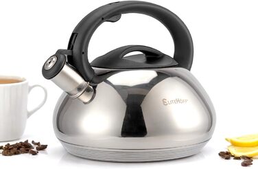 Електричний чайник EliteHoff з індукційним нагріванням, 3л, нержавіюча сталь, з автоматичним свистком, срібний, для всіх типів плит (E-5113)
