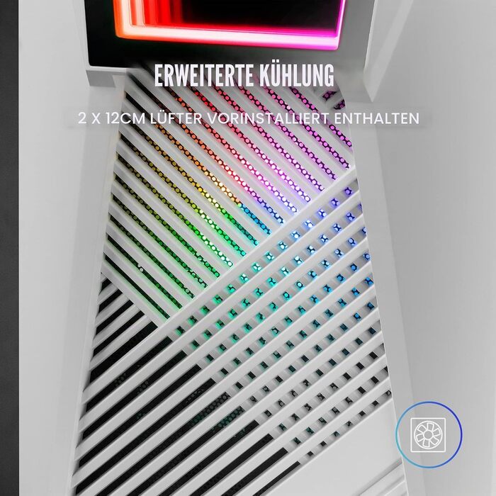 Ігровий корпус Mars Gaming MC777W White, Infinity Mirror ARGB, загартоване скло, 2 вентилятори Chroma ARGB, ATX, Білий