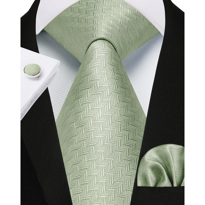 Краватка чоловіча Enlision для весілля, краватка та нагрудна хустинка, комплект з краваткою та запонок, шовкова краватка з візерунком пейслі, однотонна в різних кольорах, салатовий F2