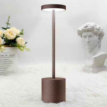 Світлодіодний настільний світильник Hapfish акумуляторний, чорний (Rust) - бездротовий, диммер, 3 режими, сенсорний, для дому, бару, тераси