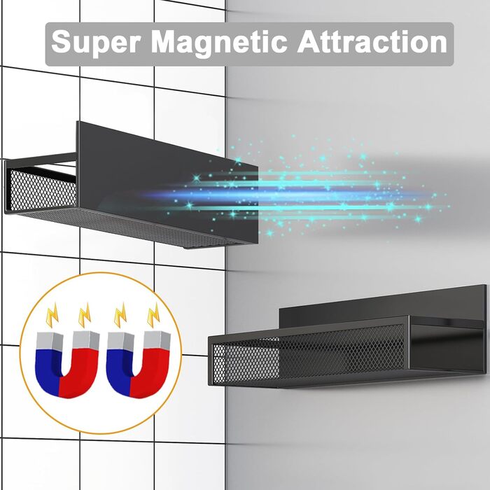 Магнітна поличка для холодильника з 8 гачками, 2 шт. - органайзер для кухні