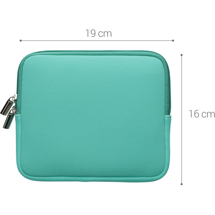 Чохол для eReader kwmobile - Neopren, захисна сумка, 17 x 12 x 2 см, підходить для 6' - 6.8' eReader, м'ятно-зелений