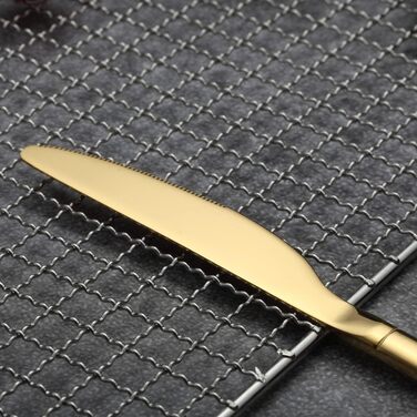 Berglander 30-Piece Titanium-Plated Cutlery, 30-Piece Gold Cutlery Set, Cutlery Set Cutlery Sets, Service for 6 (Gold Shiny)