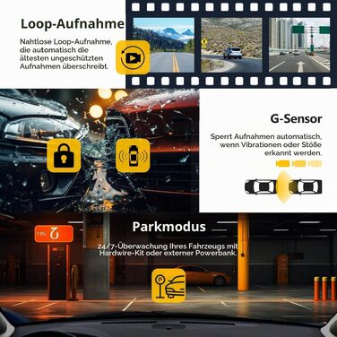 3-канальний відеореєстратор Z-Edge з роздільною здатністю 5K/4K/2K/1080P, GPS, Wi-Fi та 2.8'' IPS сенсорним екраном