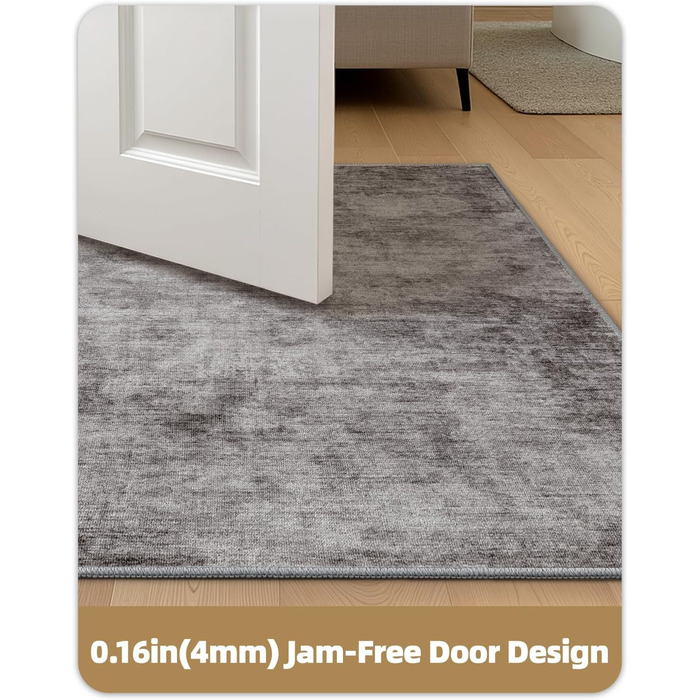 Килимок для дому COLOR&GEOMETRY 60x90 см з неслизьким покриттям TPE, сірий (Rechteckig)