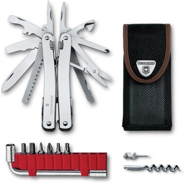 Мультитул Victorinox Swiss Tool Spirit X Plus: 35 функцій, швейцарський, з фіксатором леза, у нейлоновому чохлі