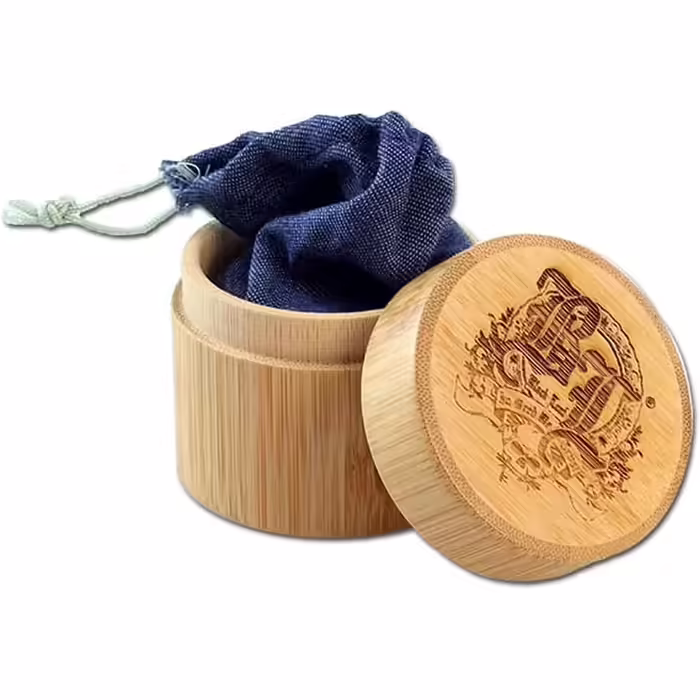Black Leaf BL Deluxe Grinder 5-Piece | High-quality crusher made of stainless steel | Premium grinder with jeans pouch and bamboo box | Height 49mm