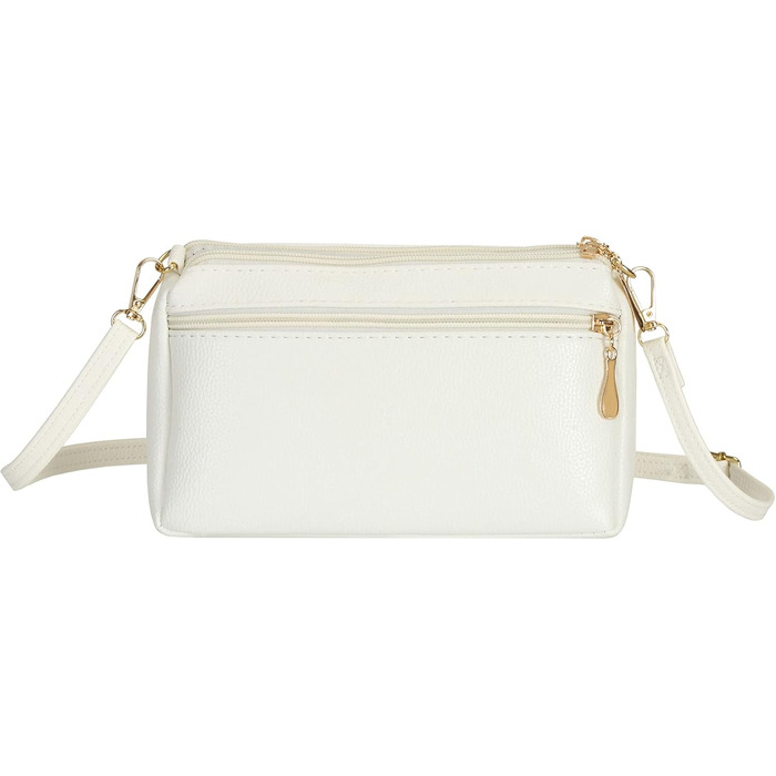 Сумка жіноча через плече біла з тисненням, легка PU шкіра, елегантна сумка-месенджер