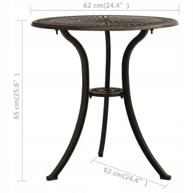 Металевий прямокутний стіл VidaXL, 62 x 62 x 65 см